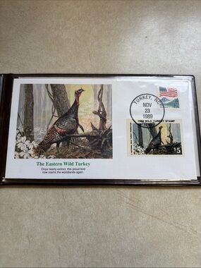 FDC First Day Covers 1989 Wild Turkey $5 Stamp TURKEY NC cancel Fleetwood  Folio